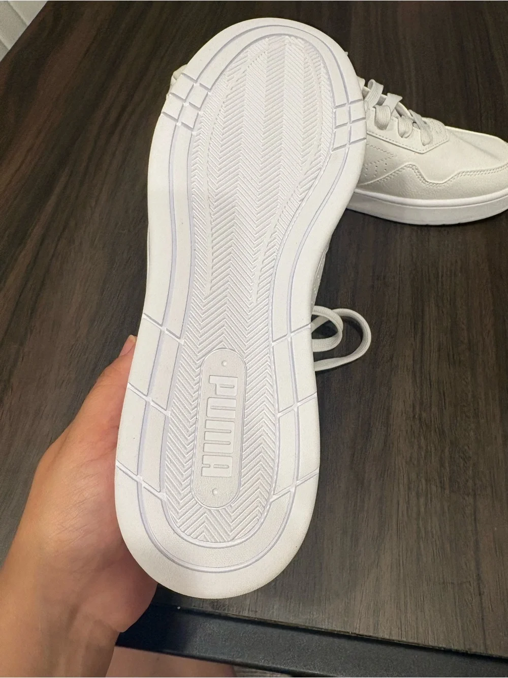 Puma White Low-Top Sneakers with Gold Logo